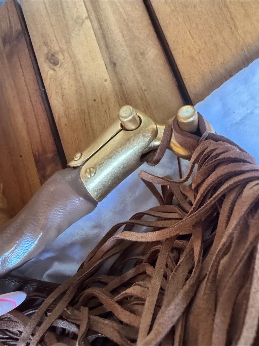 Balmain Ébène fringed suede bag